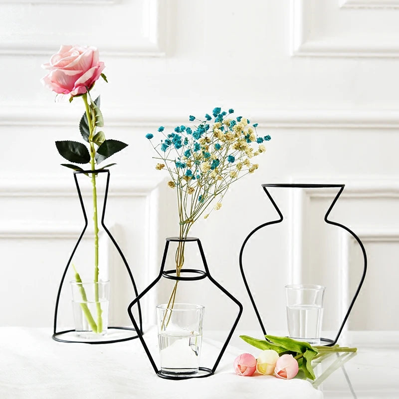 Slique-Nordic-Style-Metal-Frame-Vase