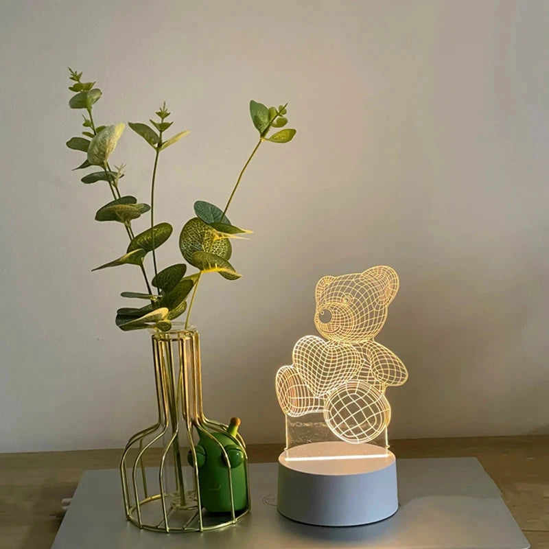 LED Teddy Bear Night Light