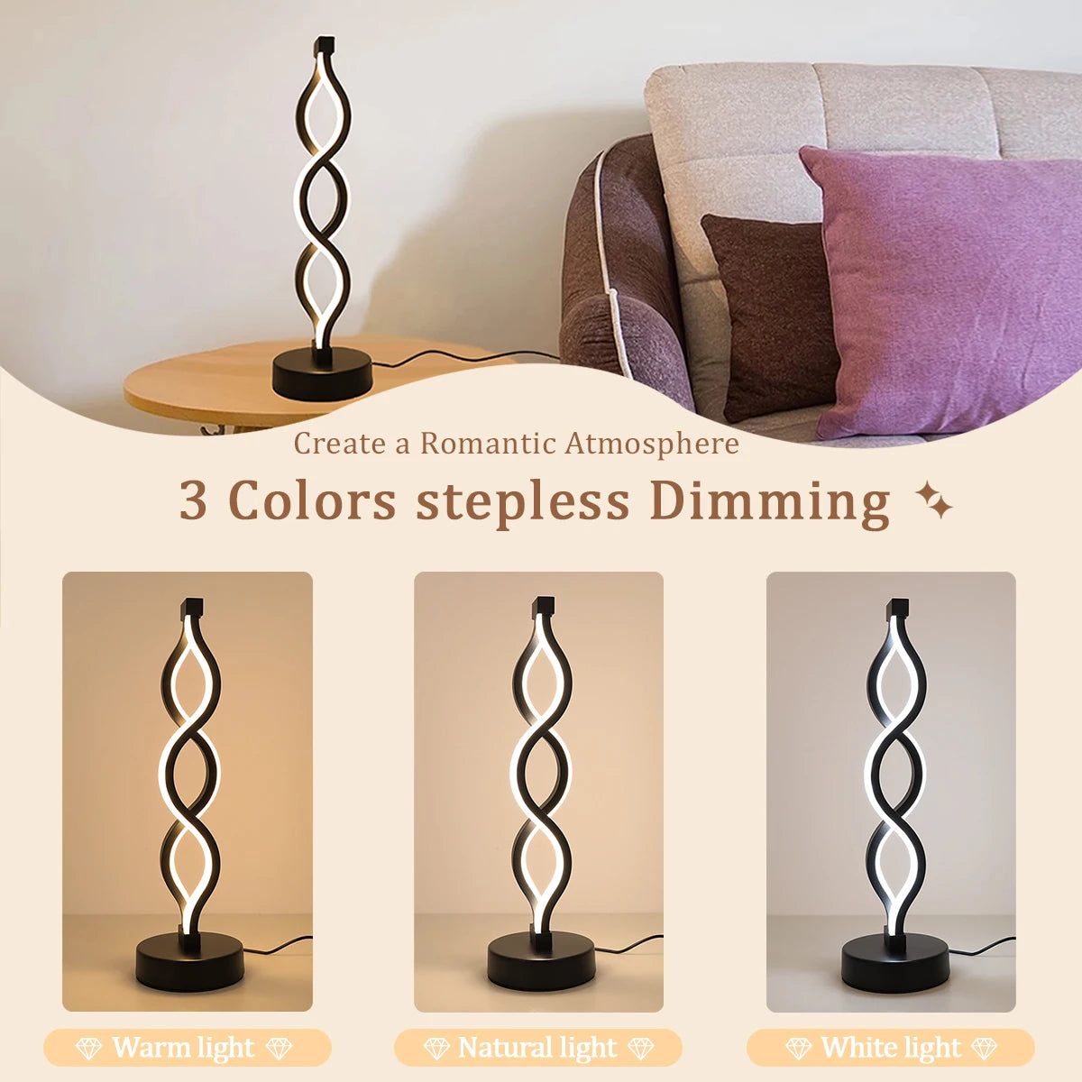 Spiral LED Table Lamp