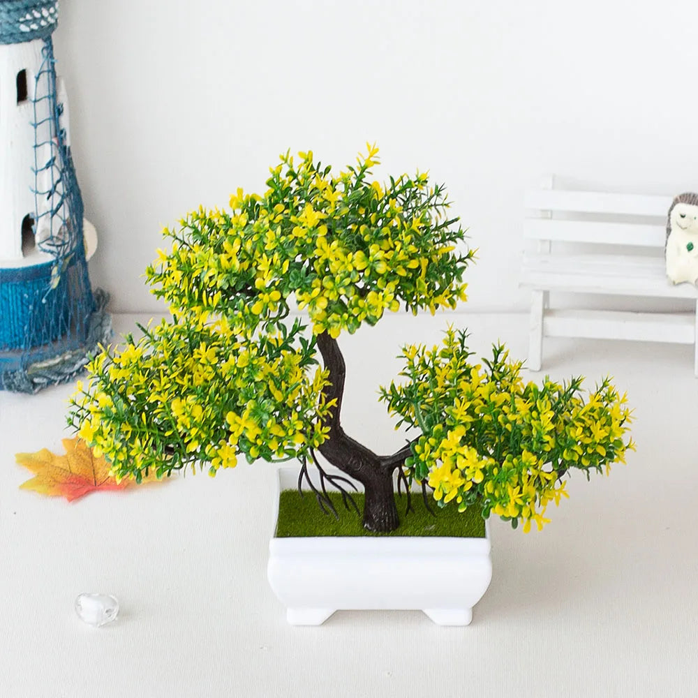 Slique-Artificial-Mini-Bonsai-Tree-Yellow-Green