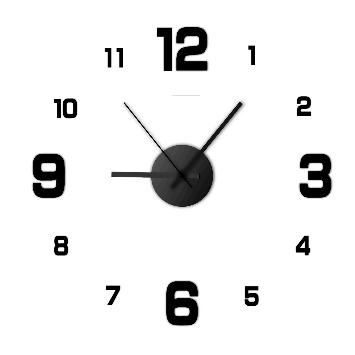 Slique-Modern-3D-Wall-Clock-Black