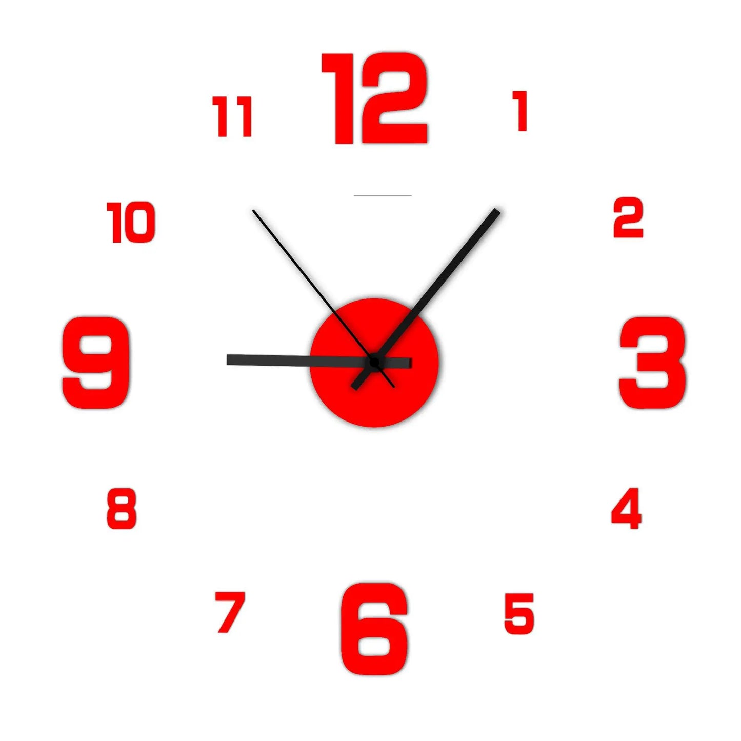 Slique-Modern-3D-Wall-Clock-Red