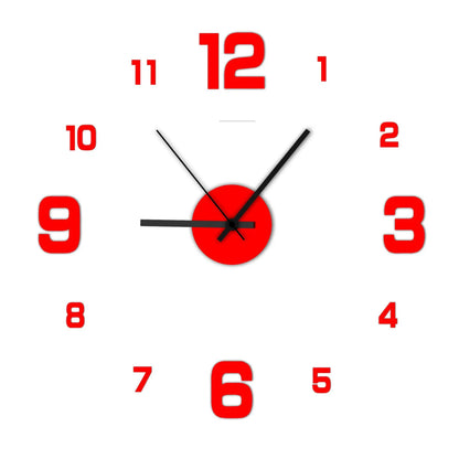 Slique-Modern-3D-Wall-Clock-Red