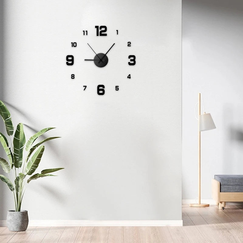 Slique-Modern-3D-Wall-Clock-Black