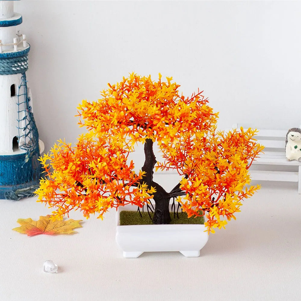 Slique-Artificial-Mini-Bonsai-Tree-Red-Orange