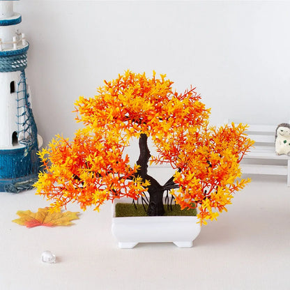 Slique-Artificial-Mini-Bonsai-Tree-Red-Orange