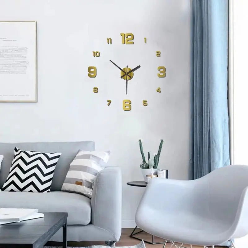 Slique-Modern-3D-Wall-Clock-Gold